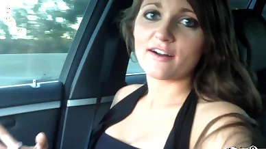 Kenzie Vaughn moans after a long time being fingered relative to the car - HD